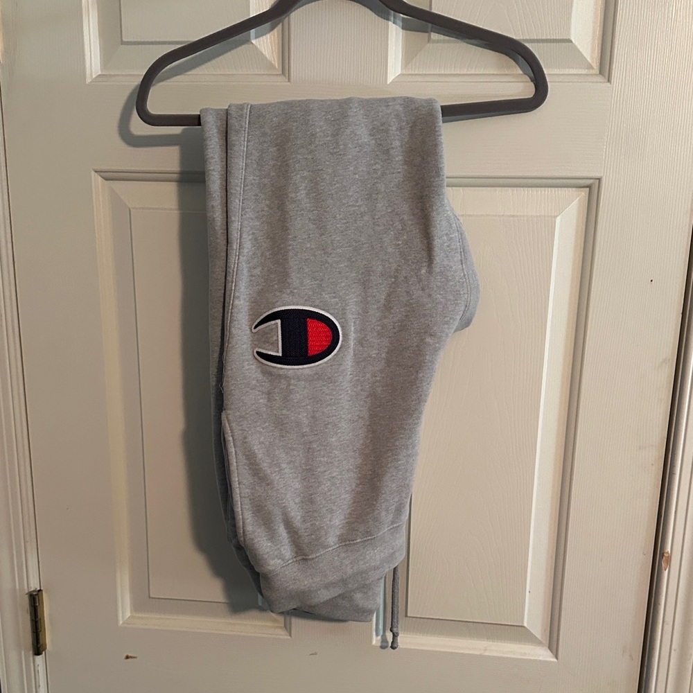 Champion Mens Gray Joggers with Logo